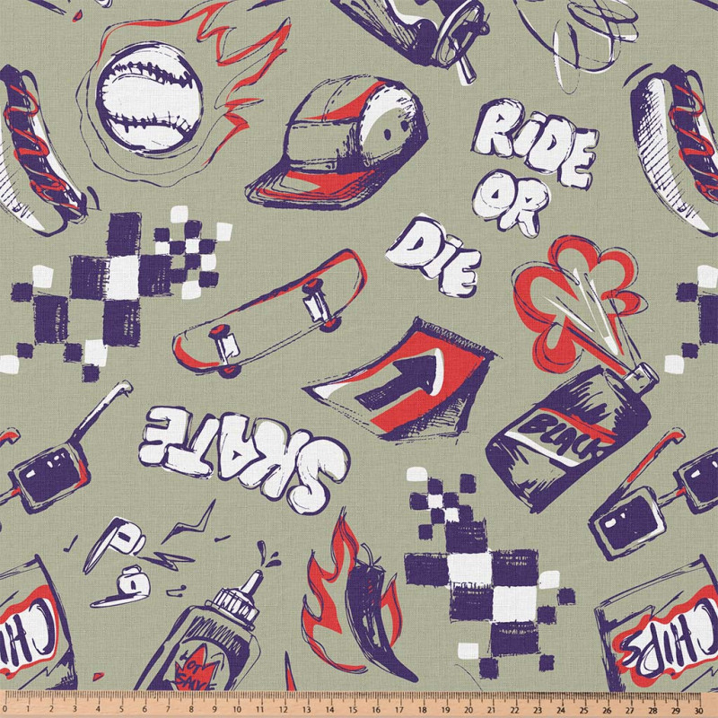 Printed Cotton RIDEORDIE Green / Red